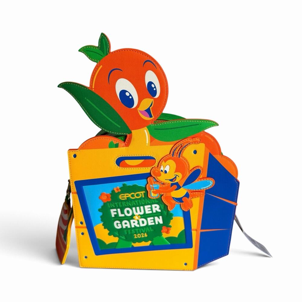 Disney 2026 EPCOT Flower Garden Loungefly Spike Orange Bird Backpack NWT